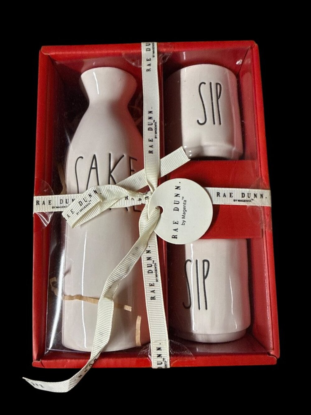 Rae Dunn White SAKE & SIP Ceramic Set by Magenta New in Box